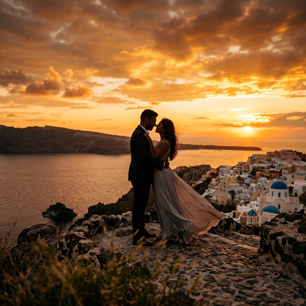 Couple romantic sunset silhouette captured by Kanchan Production